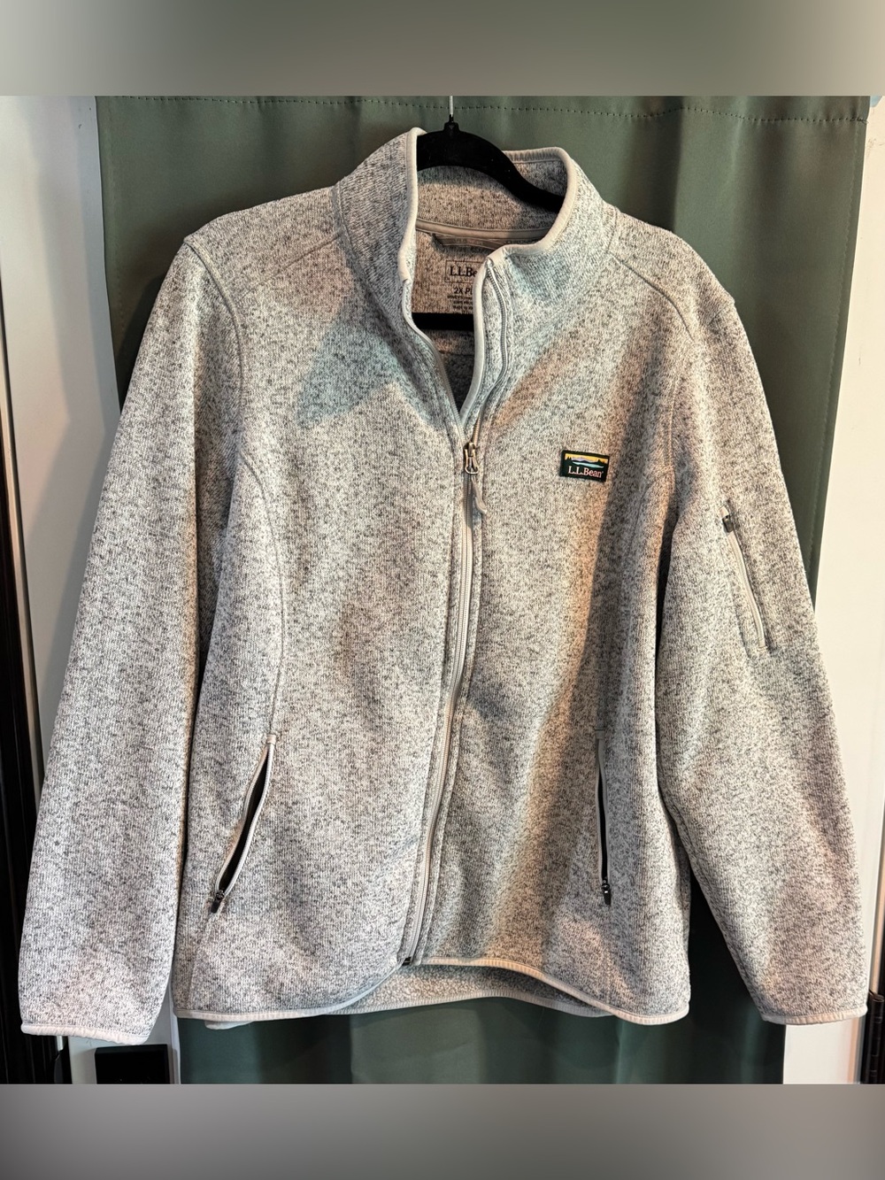 L.L. Bean Women’s 2X Light Heather Gray Full-Zip Sweater Fleece Jacket